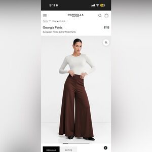 Marcella Chocolate Wide-Leg Pants